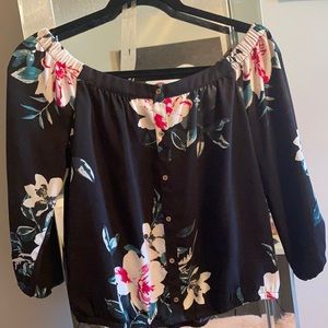 Off shoulder floral top